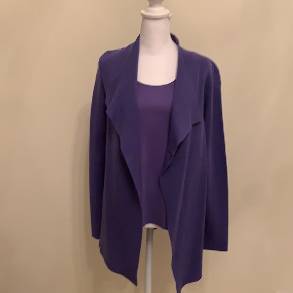 Eileen Fisher Silk and Cotton Knit Open Front Jacket. Never worn.Petite … - Picture 8 of 8
